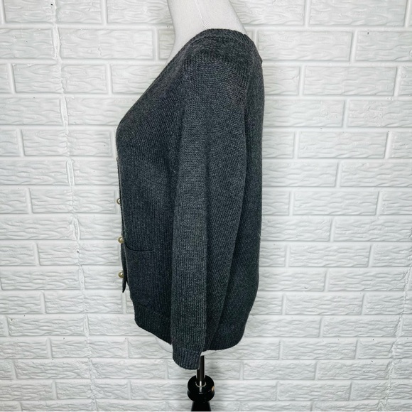 CABI #3533 Cultured Cardigan Sweater in Charcoal Gray Size M - Picture 6 of 11